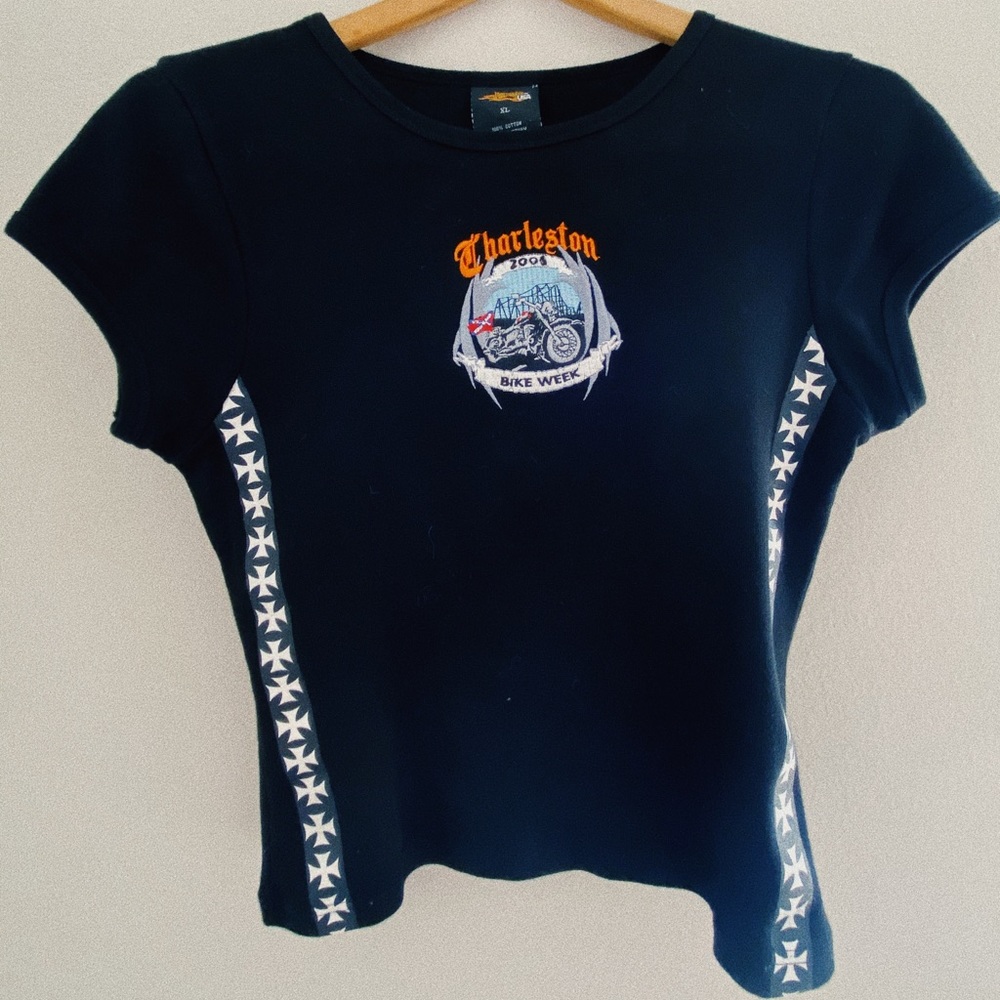 Vintage Charleston, SC Bike Week Fitted T-Shirt
